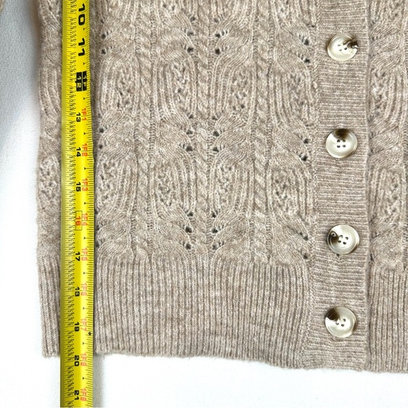 Greylin Button Down  V-Neck Cable Knit Cardigan Sweater Classic Office Preppy - Picture 8 of 8